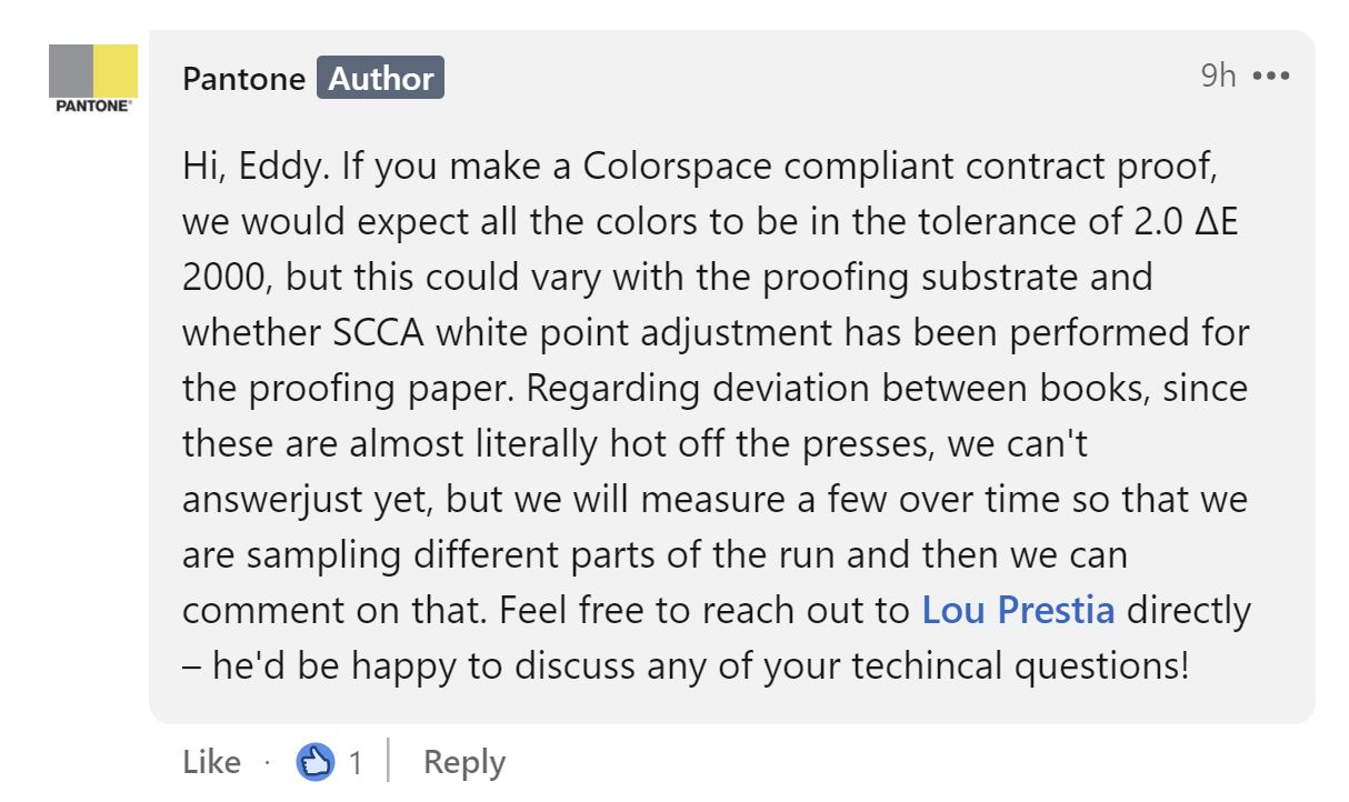 Regarding deviation between books, since these are almost literally hot off the presses, we can't answer just yet, but we will measure a few over time so that we are sampling different parts of the run and then we can comment on that.