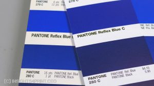 Reflex Blue in 2 Pantone guides